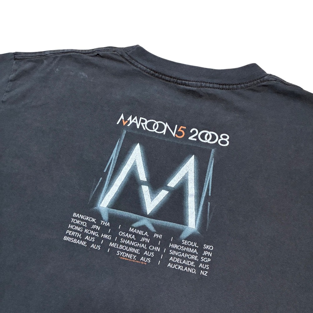 2008 Maroon 5 World Tour Adam Levine Faded black nostalgic t-shirt - Picture 2 of 8